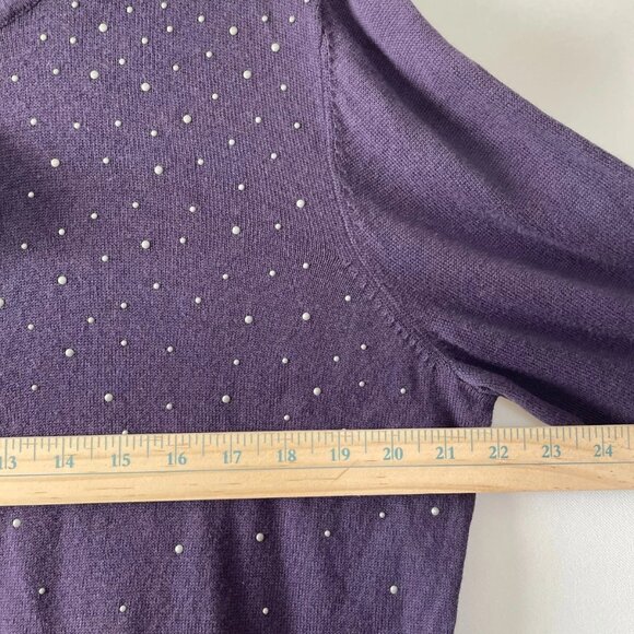 NWT Croft & Barrow Womens Purple Studded Detailing Cardigan Sweater Size PXL - Picture 6 of 9